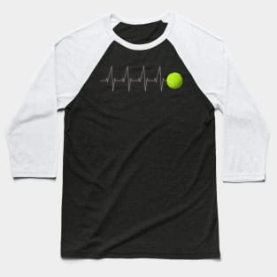 Tennis Heartbeat Baseball T-Shirt